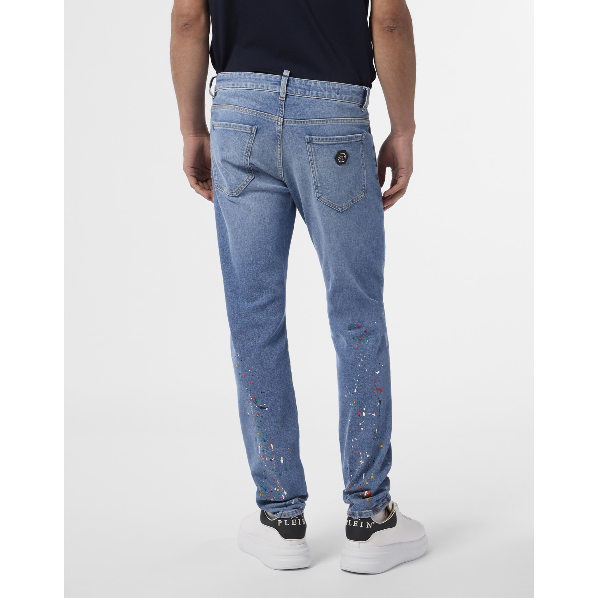 PHILIPP PLEIN Super Straight Cut Jeans Paint