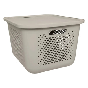 Panier "Aera" 19,6L avec couvercle en lin