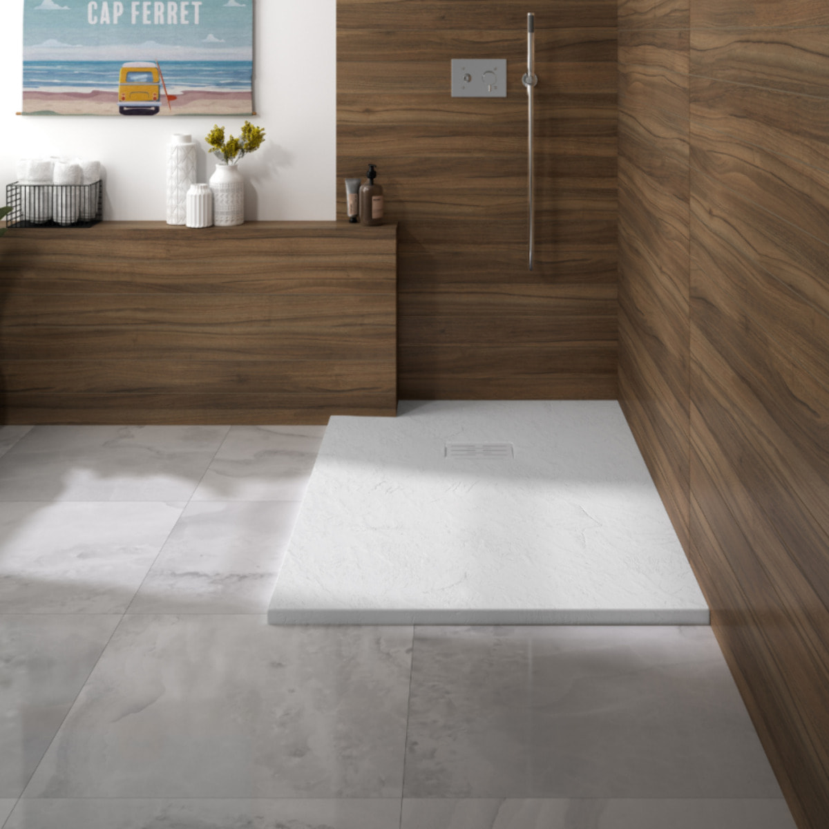 Receveur KINEDO découpable Kinerock Evo biolex rectangle blanc