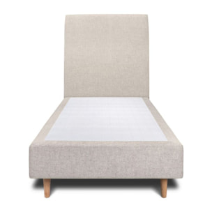Lit avec tête de lit tapissée tissu et sommier tapissier Ep20