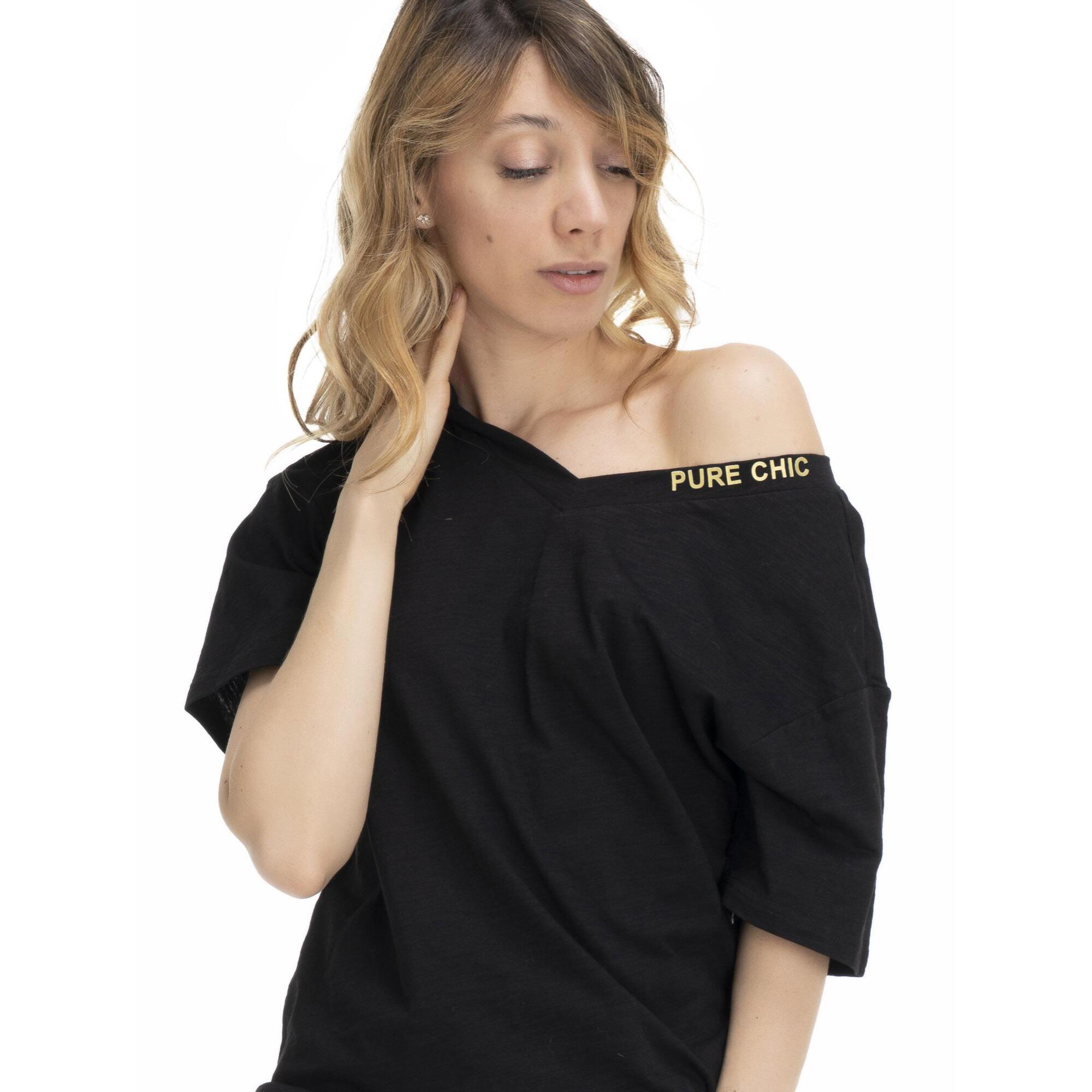 T-Shirt da donna scollo a V Earth Tones