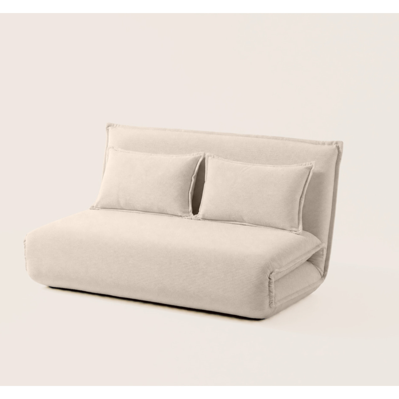 Candice - Banquette 2 places convertible clic-clac en velours côtelé - Beige