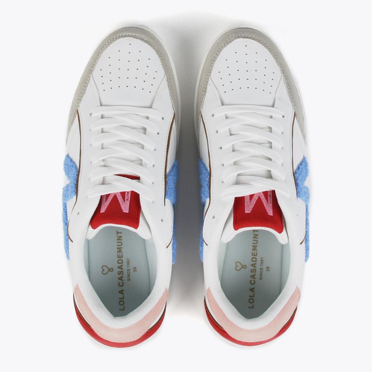 Sneakers multicolori con lettera M effetto spugna