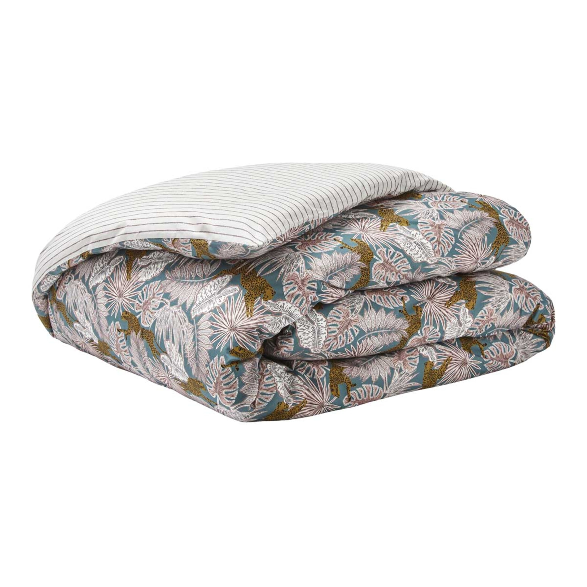 Parure de lit Housse de couette + taies carrées unie en coton, LUXURIA, Multicolore