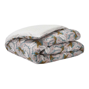 Parure de lit Housse de couette + taies carrées unie en coton, LUXURIA, Multicolore