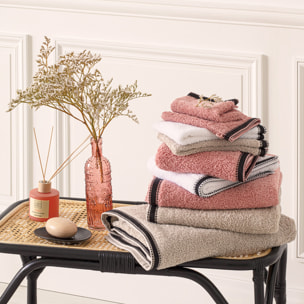 Lot de 2 gants de toilette "Joia" - coton 550 gr/m² - lin 15x21 cm