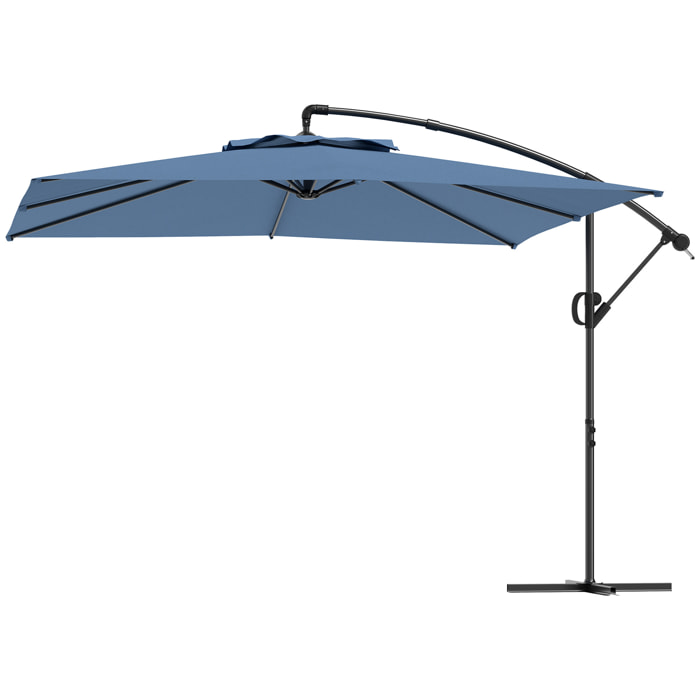 Parasol déporté carré 3 x 3 m – Inclinable et rotatif 360°
