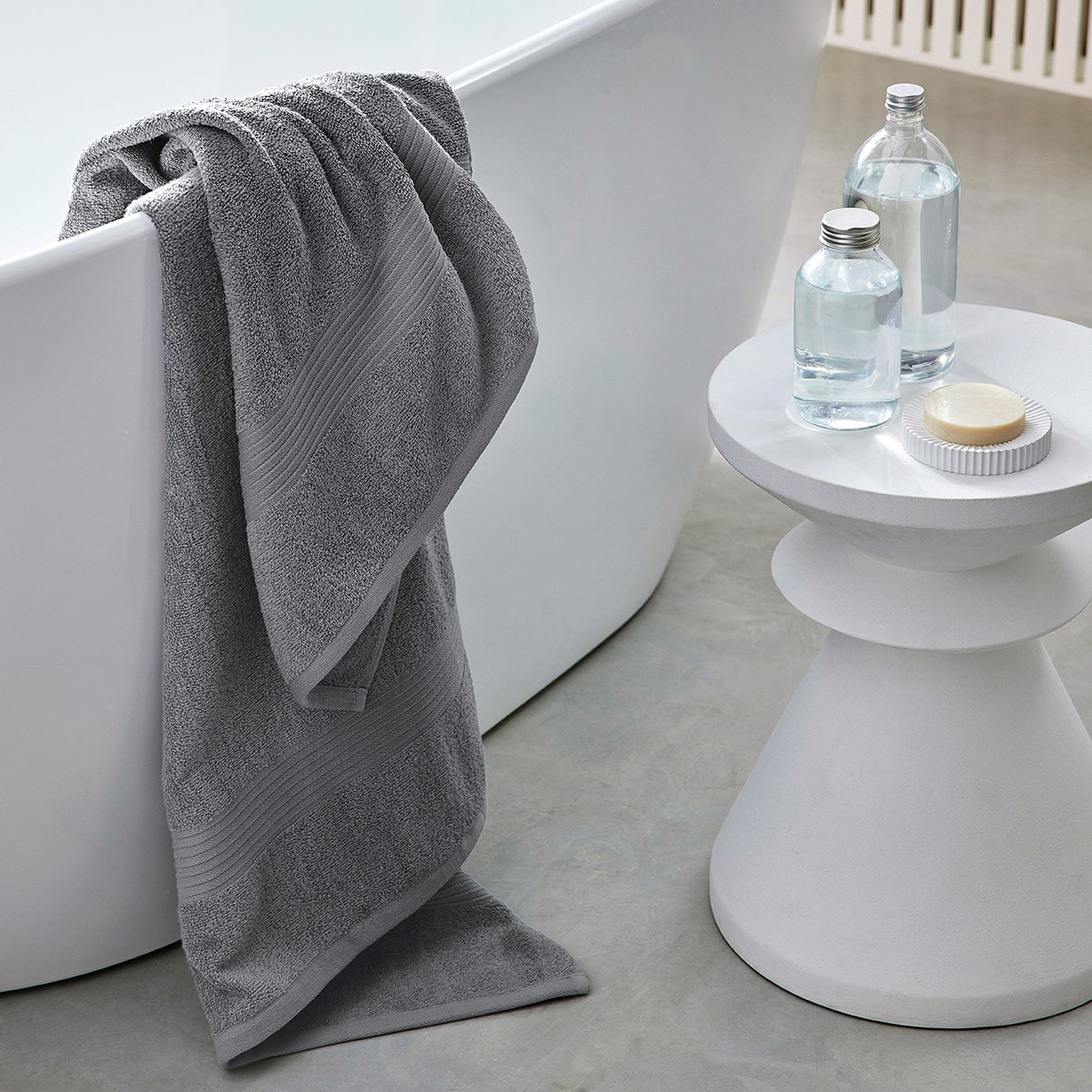 Maxi drap de bain uni ESSENTIAL gris