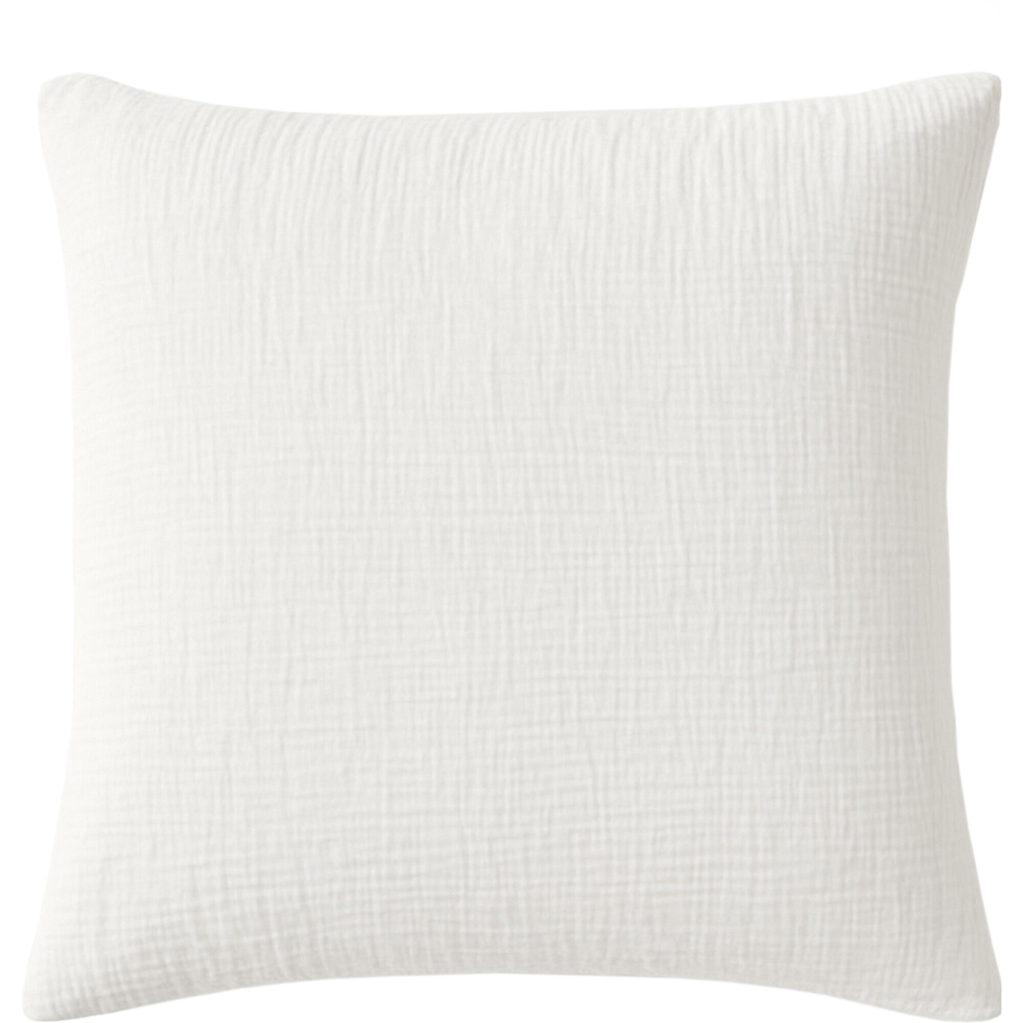 Paire de Taies d'oreiller gaze de coton lavé blanc pur