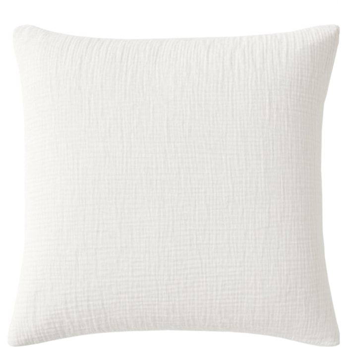 Paire de Taies d'oreiller gaze de coton lavé blanc pur