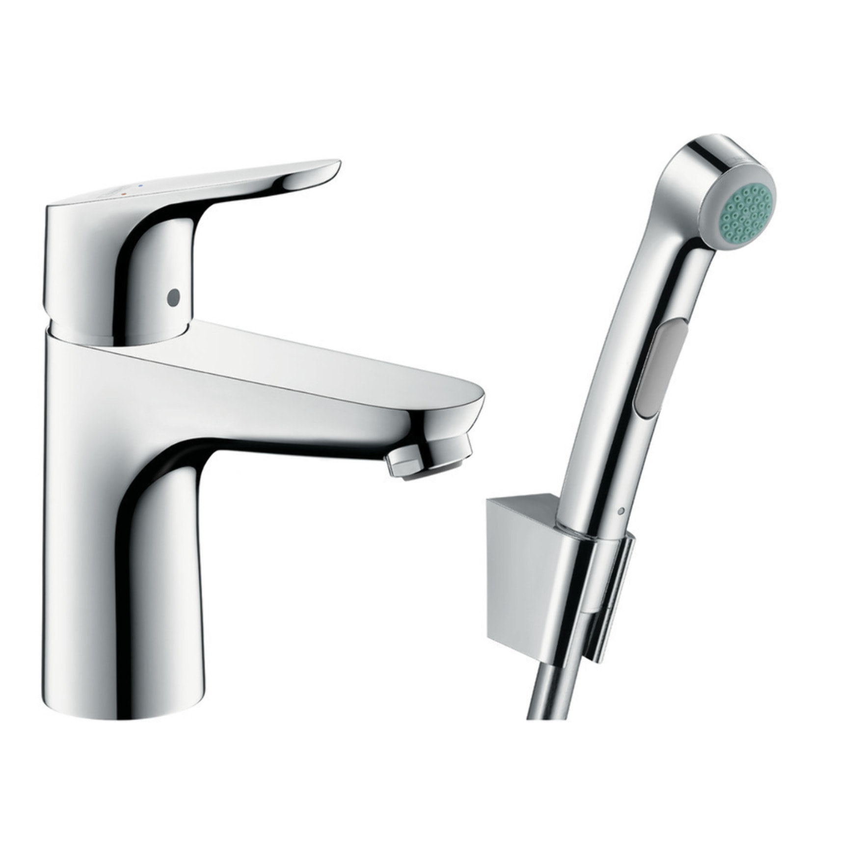 Vitra Integra bidet suspendu + trop-plein, 35,5x54 cm + Hansgrohe Focus Set bidette, bonde Push-Open (7042-028831927000)