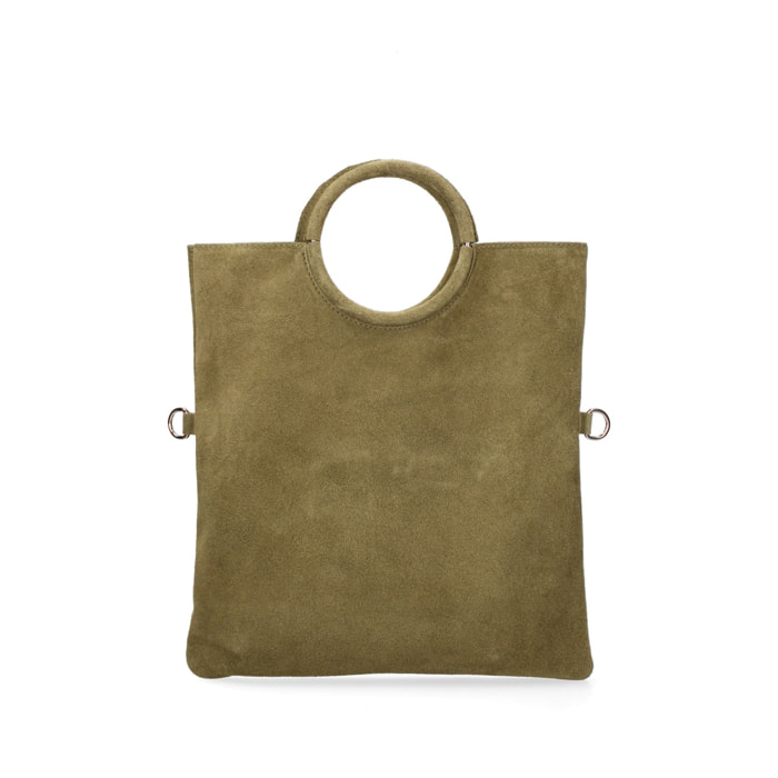 Borsa a mano da donna Made in Italy - Modello Zelia - Pelle scamosciata - 29.0 x 30.0 x 1.0 cm