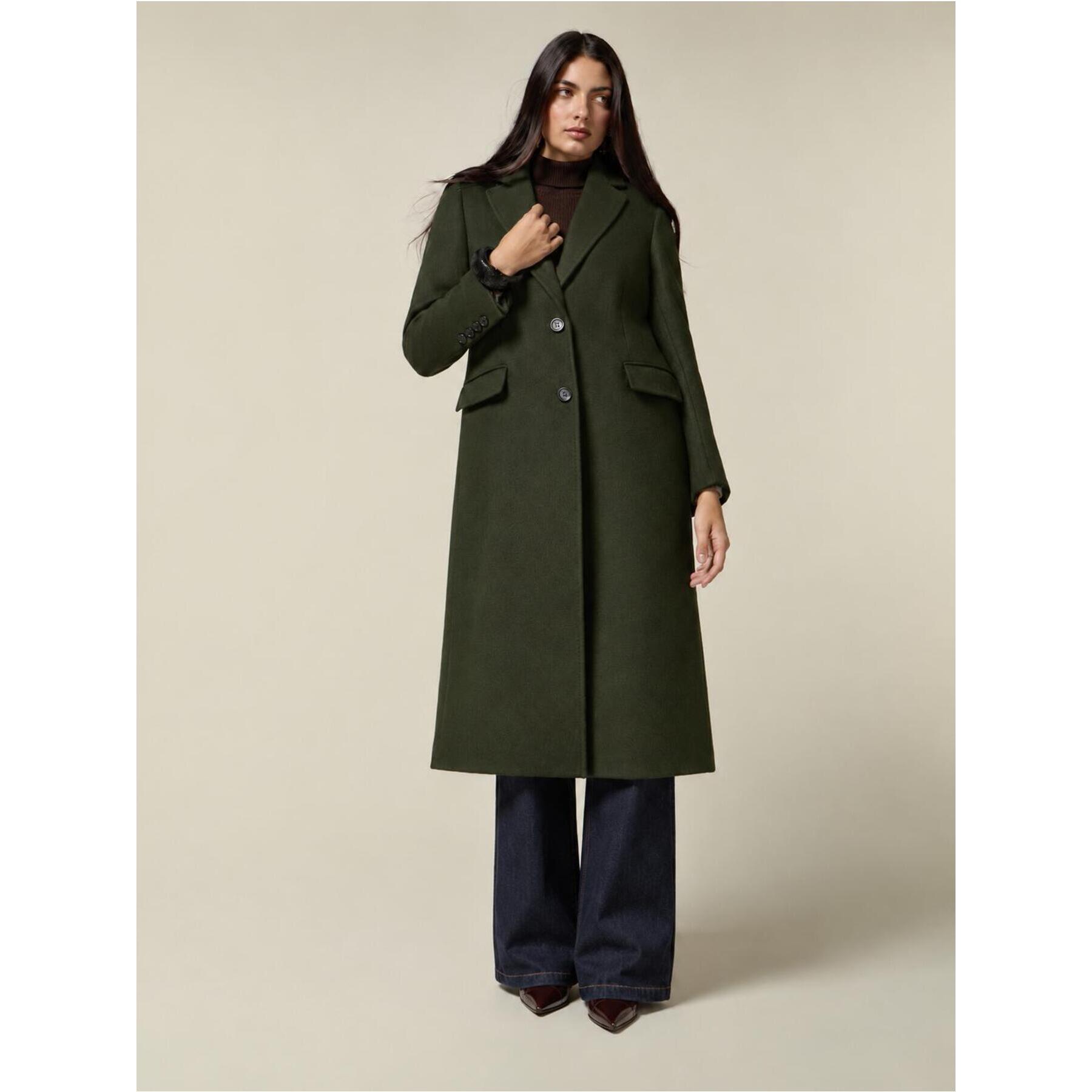 Oltre - Cappotto lungo misto lana - Verde militare