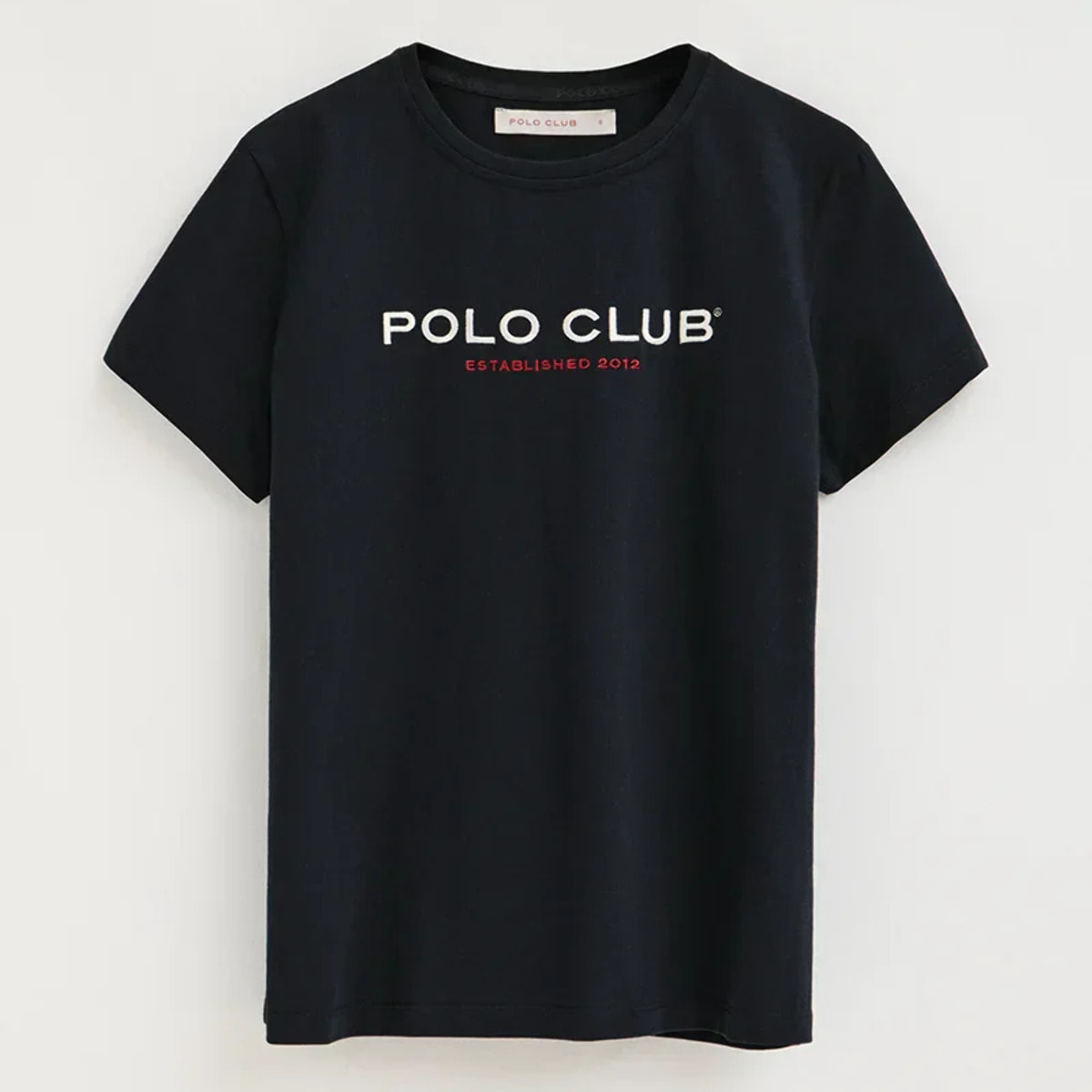 Camiseta azul marino de corte slim con bordado Established 2012 Polo Club
