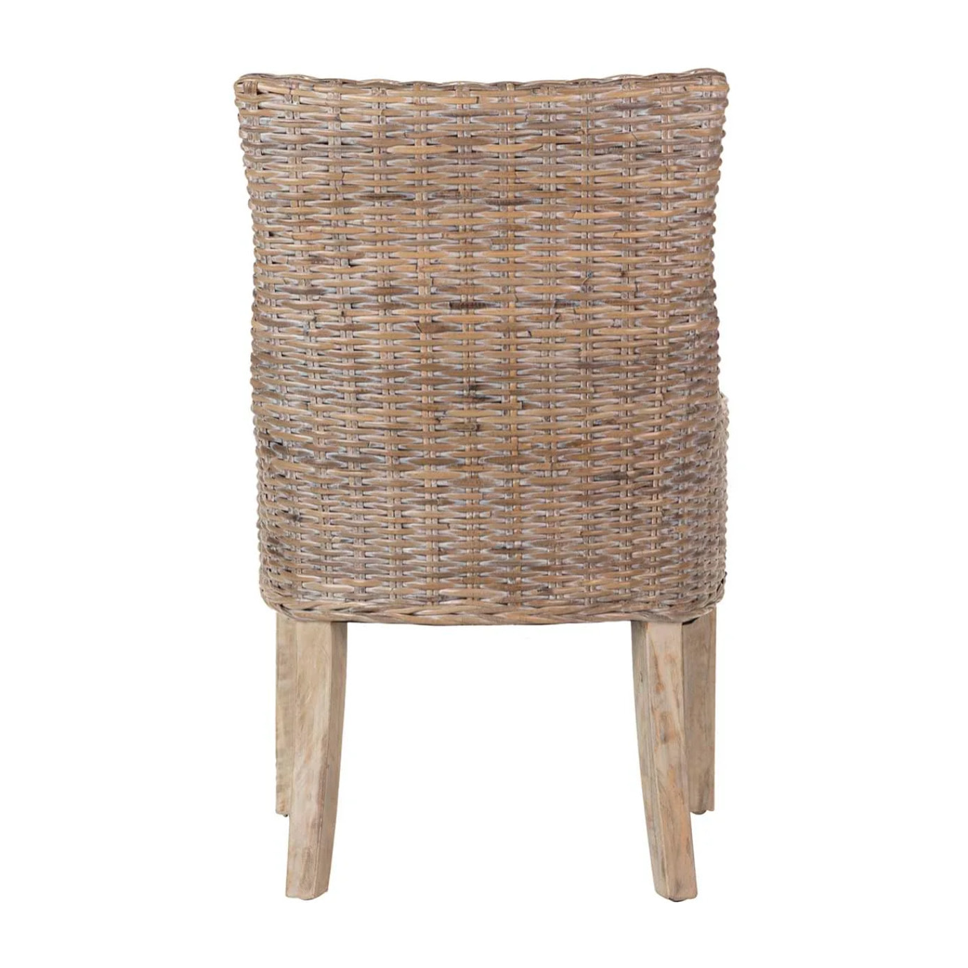 Silla Ratan-lino-madera Blanco Beige 54x52x91 Cm