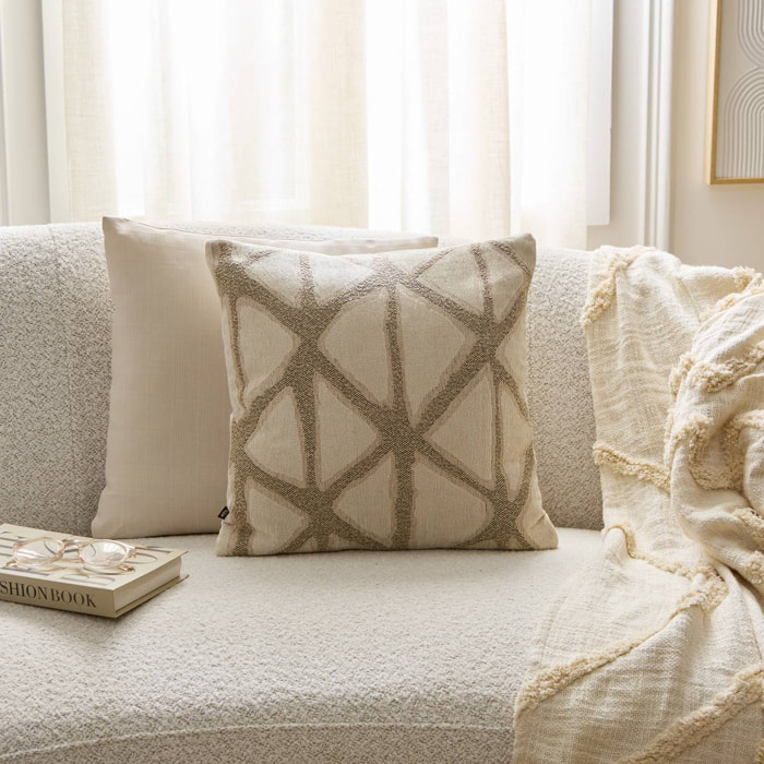 Coussin Dune 40x40cm jacquard beige