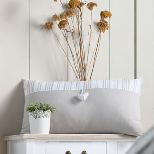 Coussin décoratif coeur - Ecru