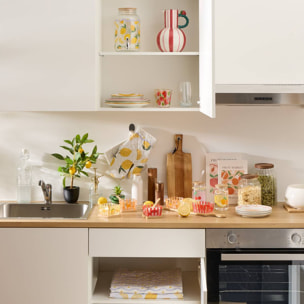 Gant et manique Fruity imprimé citron