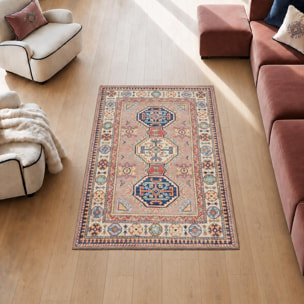 Tapis salon géométrique, noué main en laine, INEJ