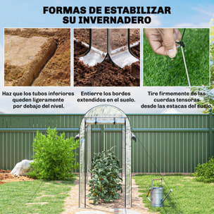Invernadero de Exterior 3x1x2 m, Invernadero de Túnel con 8 Puertas Enrollables, Cubierta de Plástico y Marco de Acero Galvanizado, Anti-UV, Impermeable, para Cultivos, Transparente