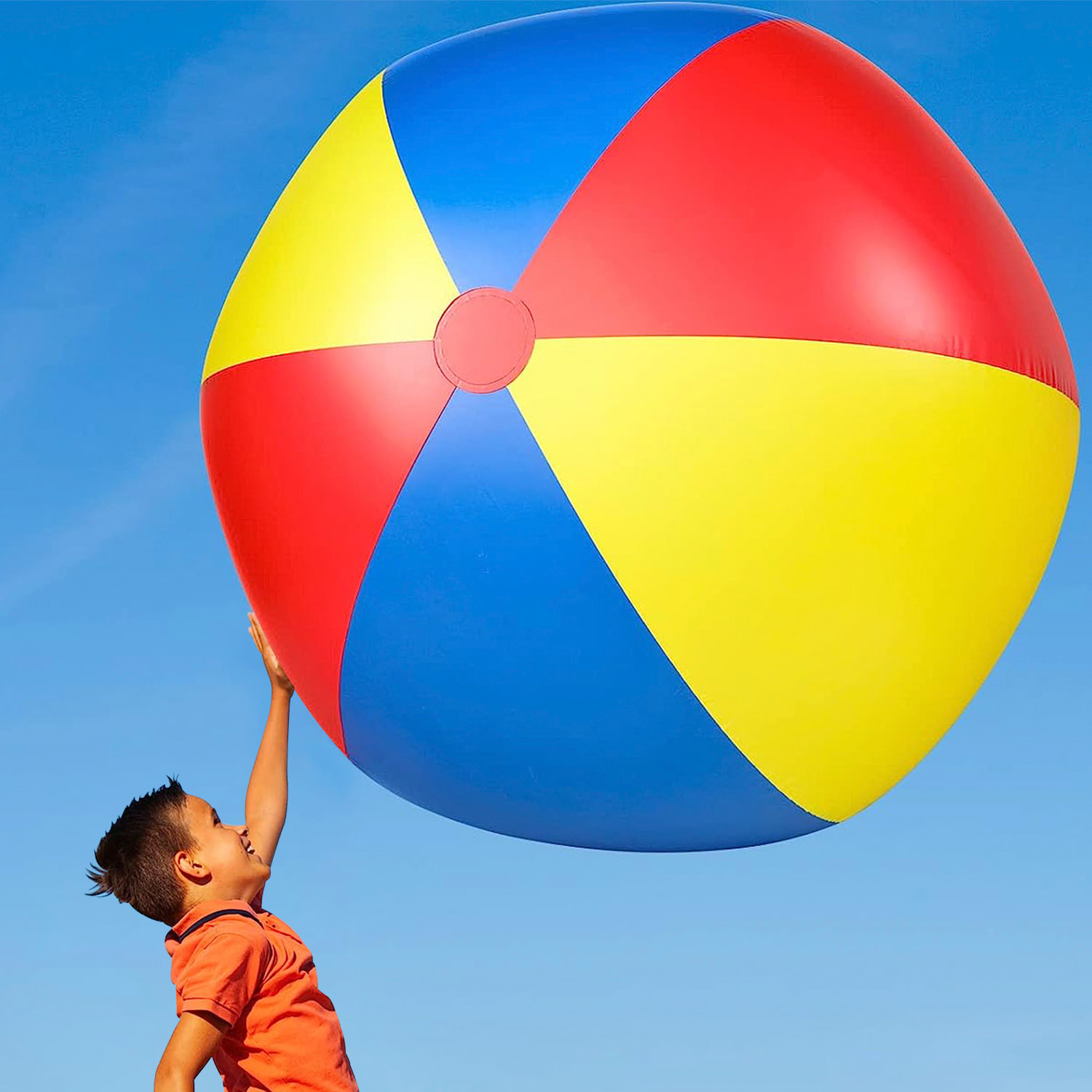 DAM Pelota gigante hinchable tricolor 120cm. 120x120x120 Cm. Color: Multicolor