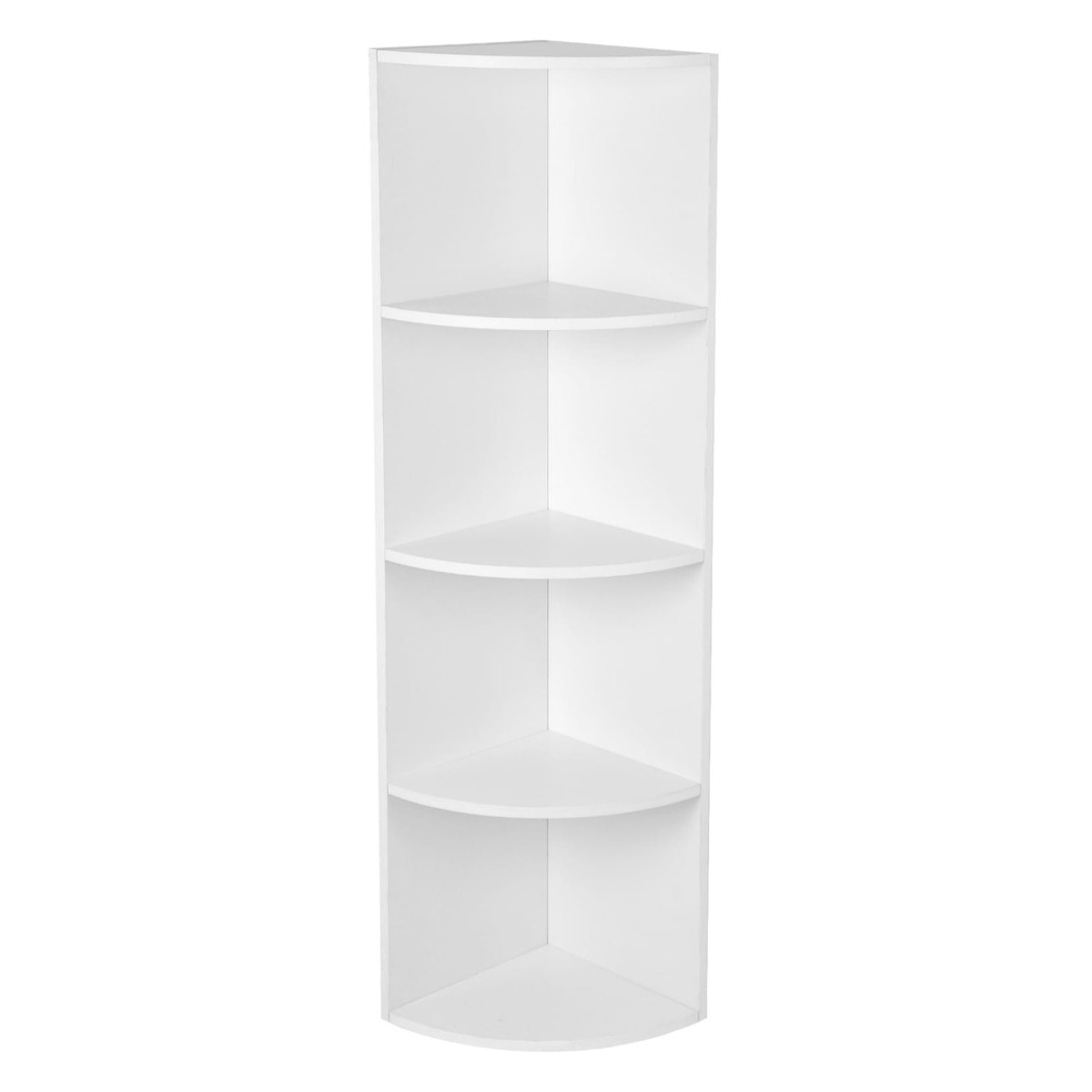 Scaffale angolare bianco a 5 ripiani in legno