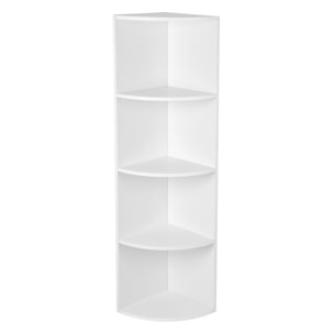 Scaffale angolare bianco a 5 ripiani in legno