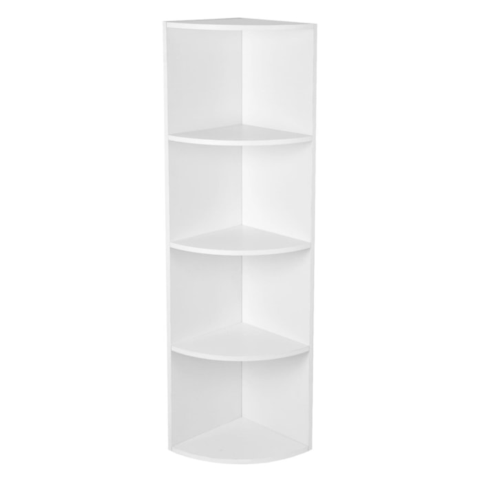 Scaffale angolare bianco a 5 ripiani in legno