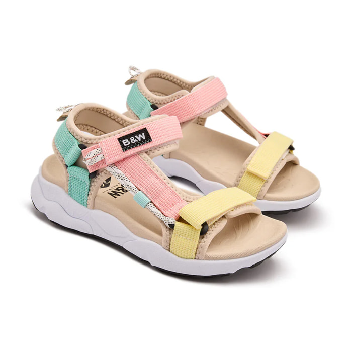 Sandalias Abiertas Deportivas con Cierre Adherente en Multicolor