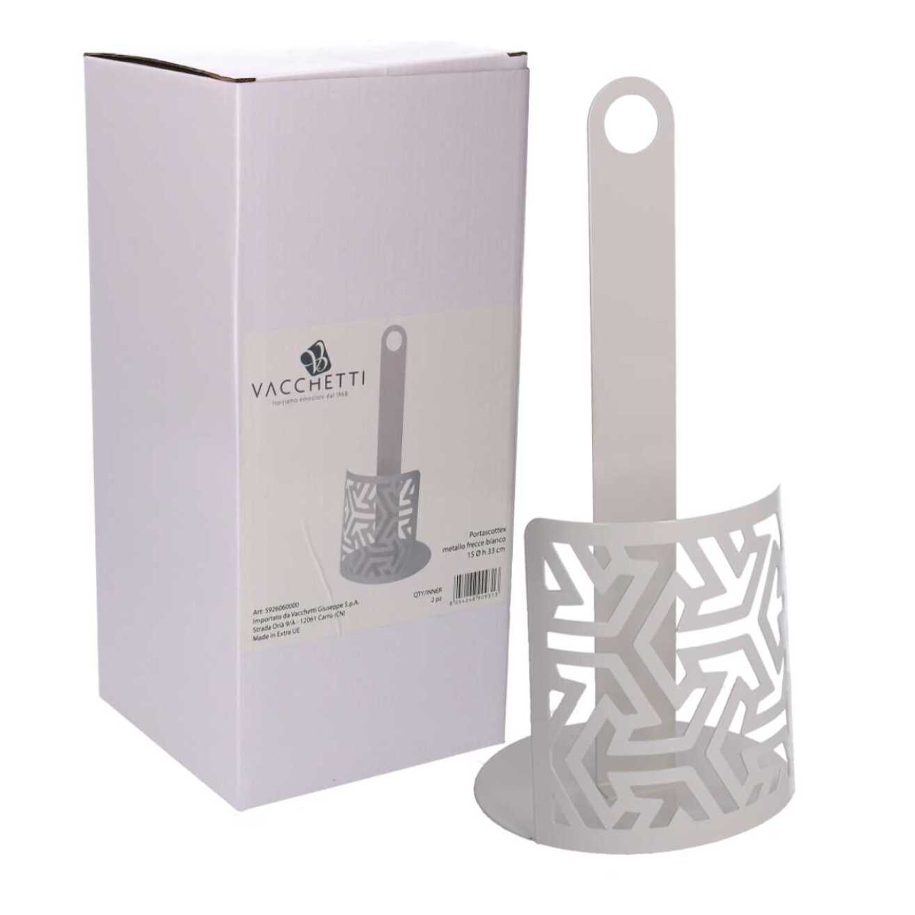 Portascottex in metallo frecce bianco tondo cm ø15h33
