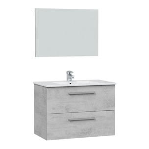 Mueble baño axel 2c 80cm cemento con espejo, sin lavabo