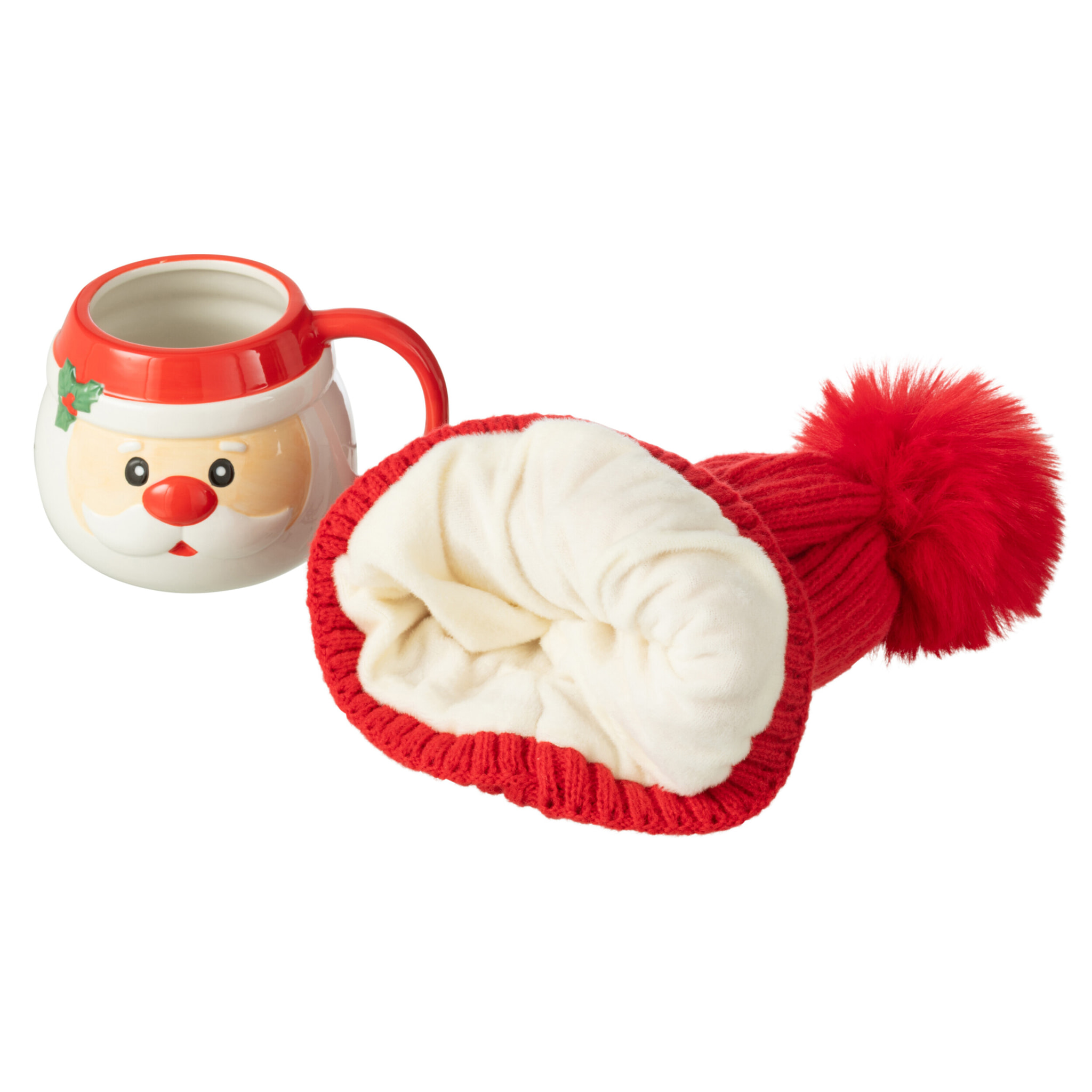 J-Line tasse + bonnet Père Noël - céramique - mix - boîte cadeau