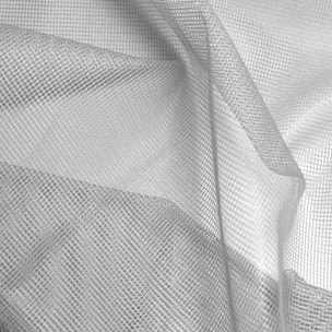 Tissu maille carrée  - Effet moustiquaire - Gris clair