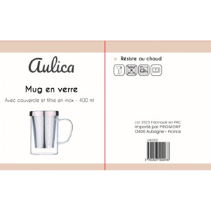 Mug 400ml avec couvercle et filtre en inox