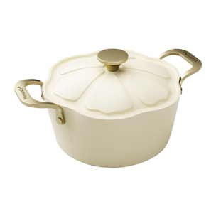 Faitout en aluminium recyclé beige 24cm en forme de fleur DAHLIA