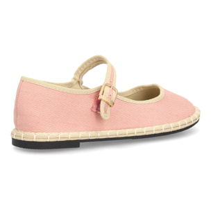 Merceditas de lona con ribete a contraste