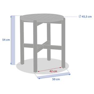Table d appoint de jardin ronde "Deona" 50cm x 54cm en acacia
