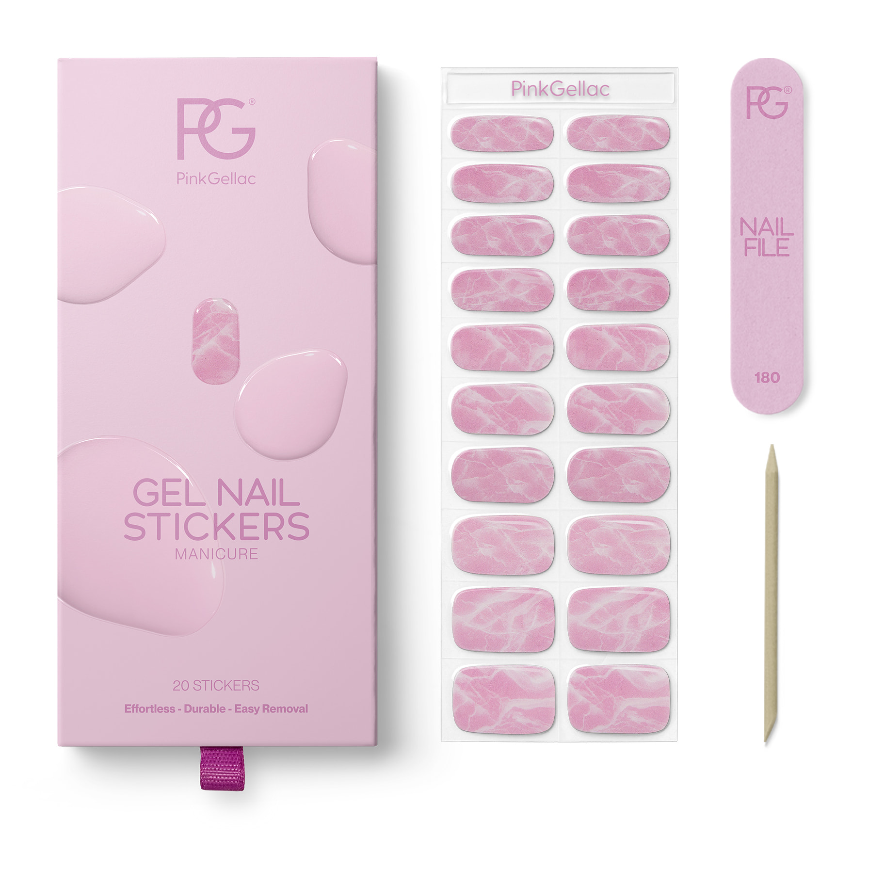 Stickers gel - 0048 Marbled Pink