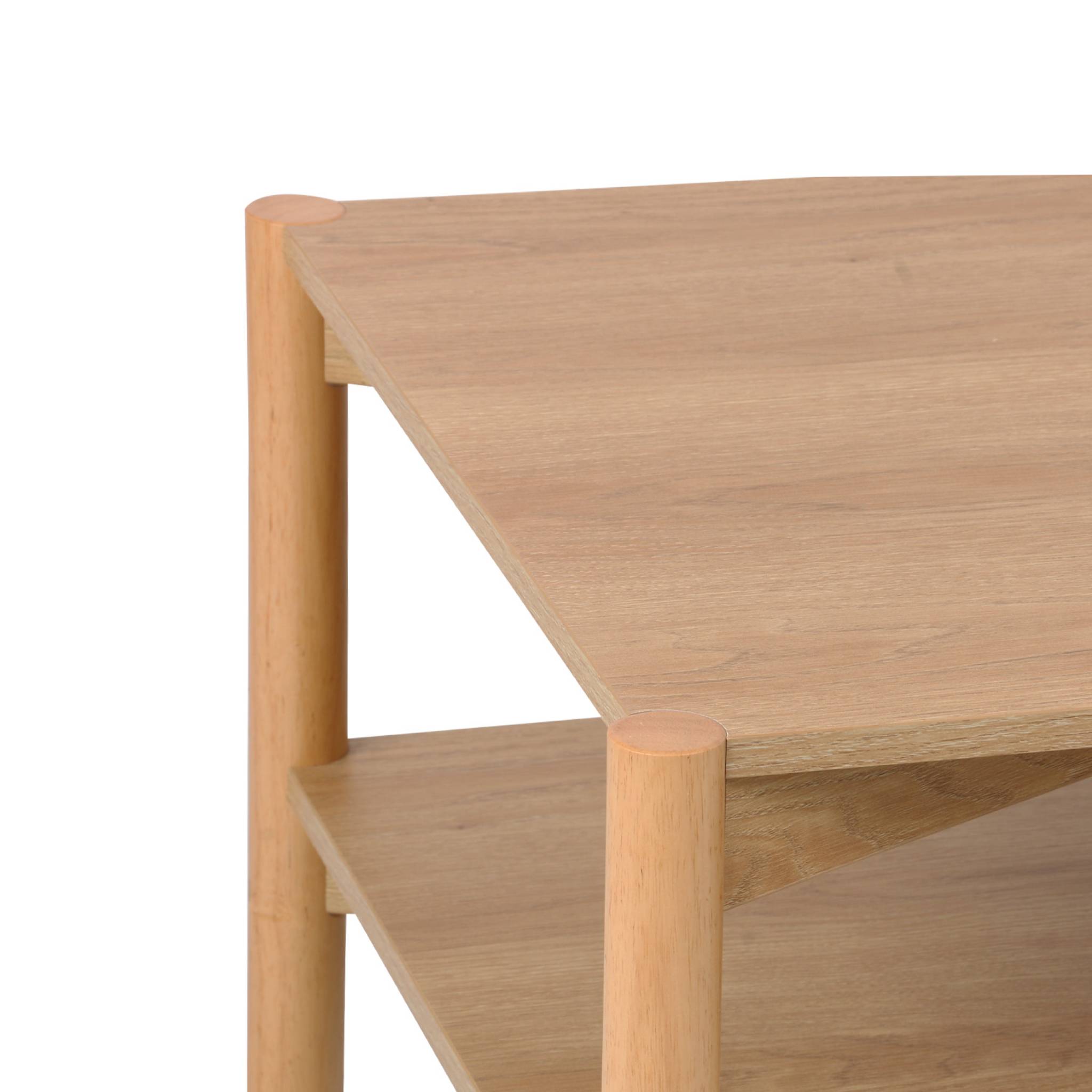 Table basse rectangulaire décor bois double plateau 110cm naturel - Harmony