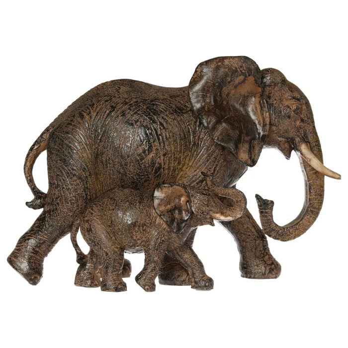 Statue 2 éléphants Kenna H.15,5cm résine