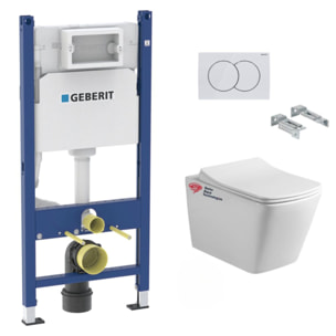 Pack WC bati-support Geberit + WC sans bride Swiss Aqua Technologies + plaque (SINFIGEB3)