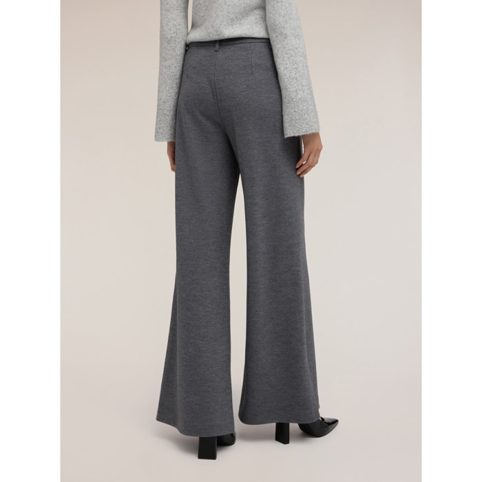 Motivi - Pantalones palazzo en mezcla de lana - Gris