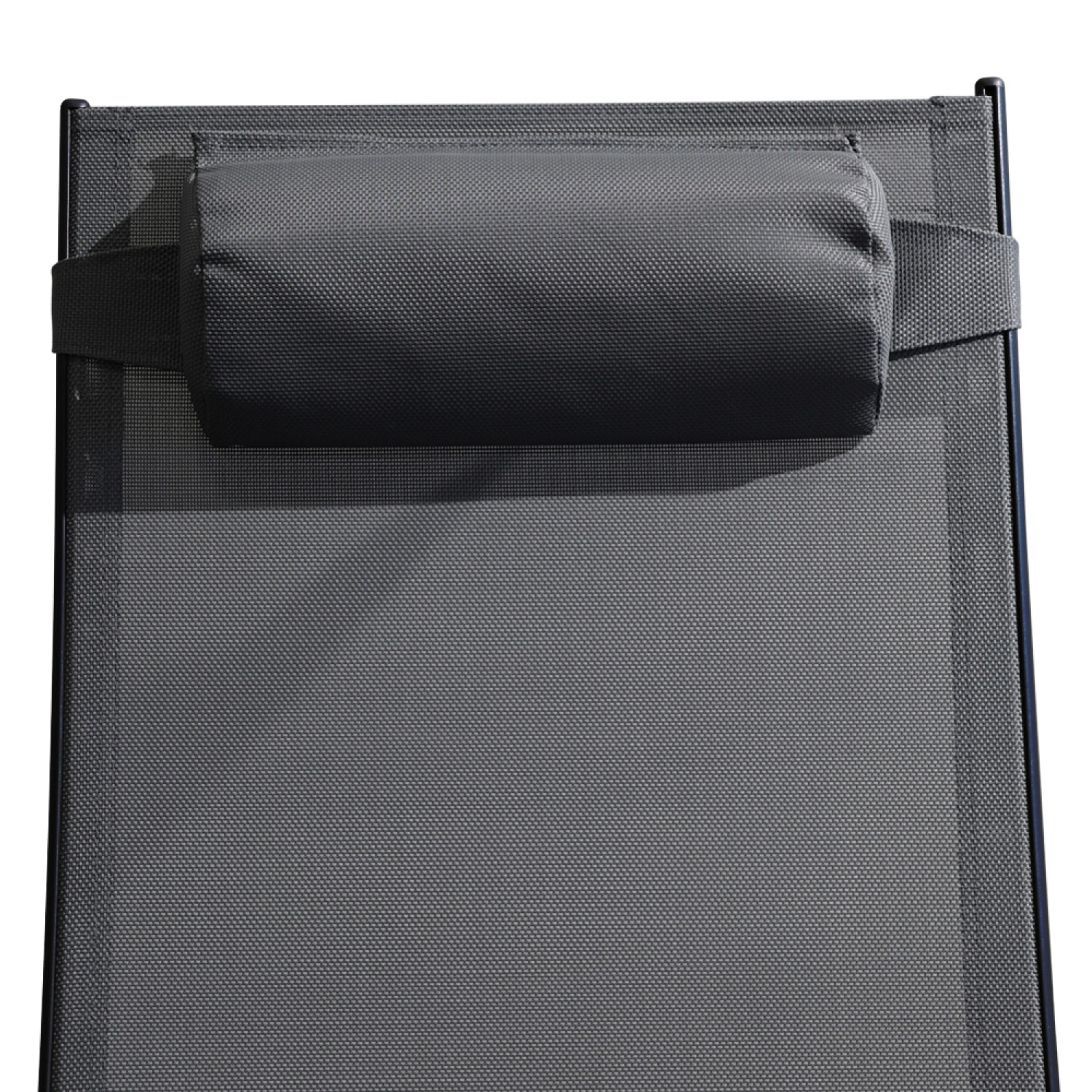 Lot de 2 transats ajustables noir et gris MEDAN