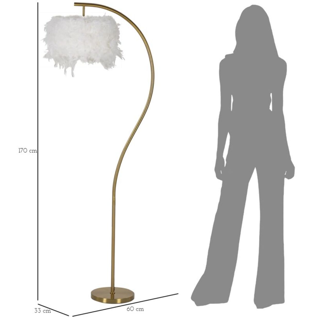 LAMPADA DA TERRA SEMI ARC CM 60X33X170