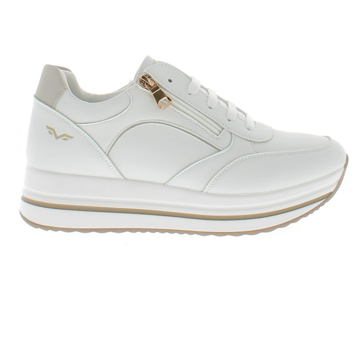 Armata di Mare Scarpe Donna Sneakers Casual Zip Laterale con Soletta in Memory Foam AMD S51H64 White Gold