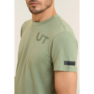 T-shirt Cotone Elasticizzato con Stampa Urban Tech