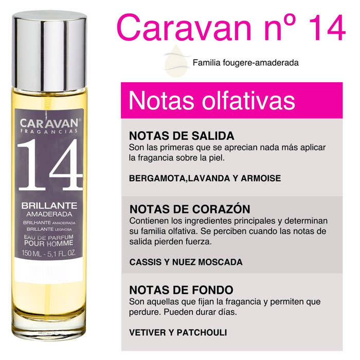 Caravan fragancias - caja de regalo con 2 perfumes nº14 de 150 ml, para hombre