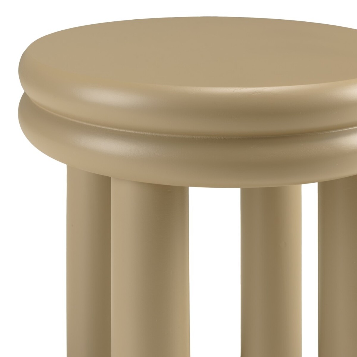 AGATHE - Table d'appoint ronde en bois peint taupe D40cm