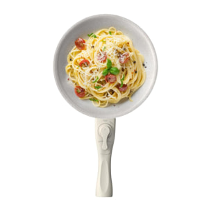 Juego de 2 sartenes Ø24Ø28cm aluminio prensado,recubrimiento ILAG antiadherente,mango extraíble,apto inducción,sin PFOA,apto lavavajillas y horno