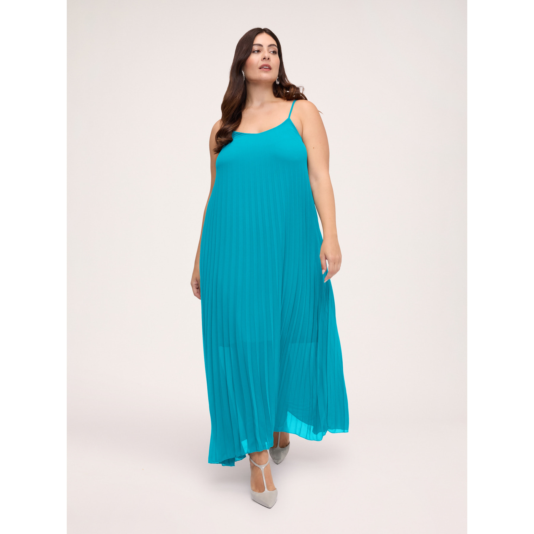 Fiorella Rubino - Vestito lungo in georgette plissé - Azzurro